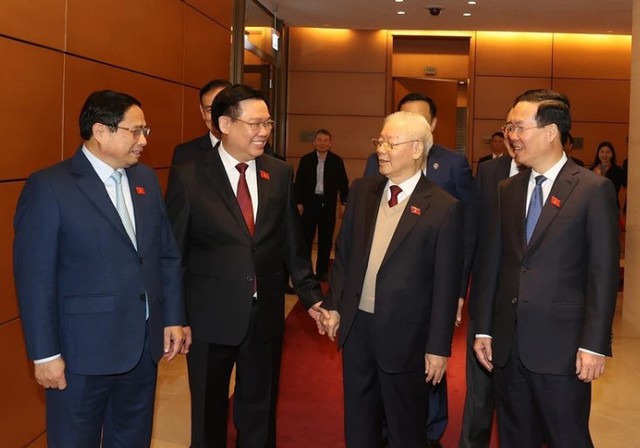 Cận cảnh Tổng Bí thư Nguyễn Phú Trọng dự kỳ họp bất thường của Quốc hội- Ảnh 4.