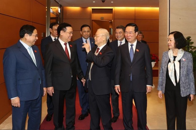 Cận cảnh Tổng Bí thư Nguyễn Phú Trọng dự kỳ họp bất thường của Quốc hội- Ảnh 5.