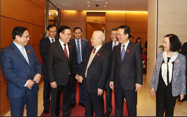 Cận cảnh Tổng Bí thư Nguyễn Phú Trọng dự kỳ họp bất thường của Quốc hội- Ảnh 6.