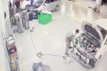 VIDEO: Nổ bình dầu trong xưởng của đại lý ôtô Toyota, 1 người bị thương