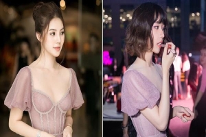 Cùng khoe mình hạc xương mai trong một mẫu đầm tím mộng mơ, Jolie Nguyễn và Min ai đẹp hơn ai?