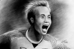 9X Quảng Ngãi vẽ chân dung các cầu thủ để cảm ơn Olympic Việt Nam