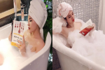 Hết Angela Phương Trinh, đến lượt Kỳ Duyên lại phi vào bồn tắm với cuốn sách trên tay